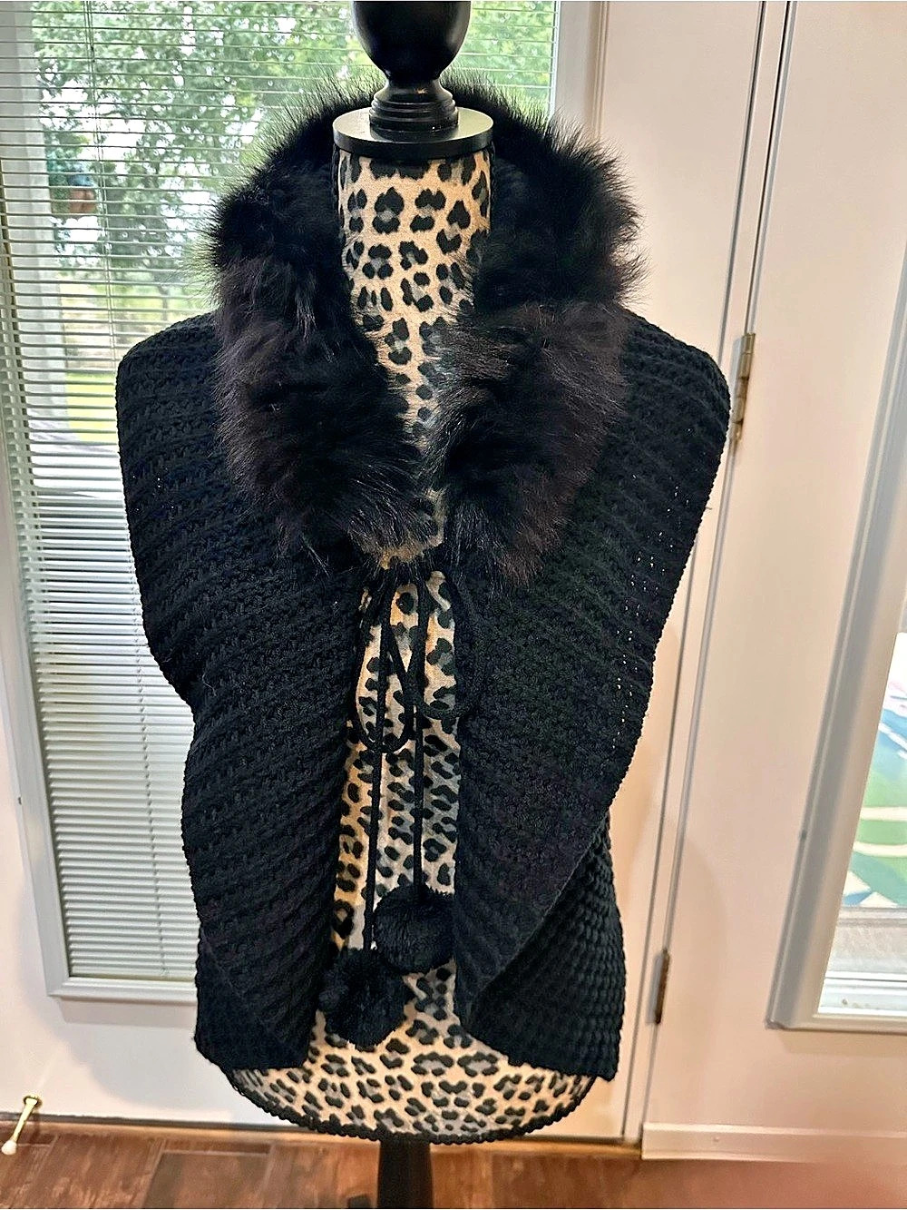 Black Fur Collar vest